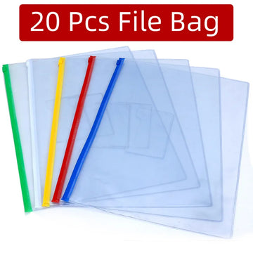 20pcs/set stationery A4/A5/A6 high quality PVC transparent edge bags file bag Office & School Supplies