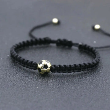 Saashi Copper Gold Color Ball Charm Bracelet Black Thread Braid Bracelets