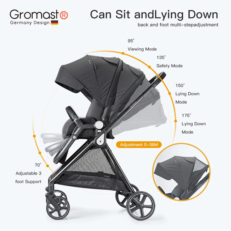 Saashi Aluminum Frame High Landscape Baby Stroller