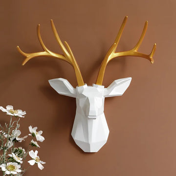 Wall Décor 3d Deer head decorative figures home decoration accessories Animal Sculputre Art for wall Living Room Deer statue