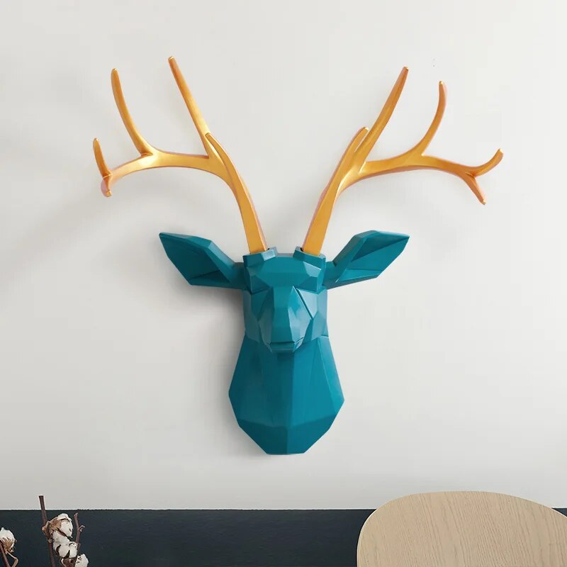 Wall Décor 3d Deer head decorative figures home decoration accessories Animal Sculputre Art for wall Living Room Deer statue