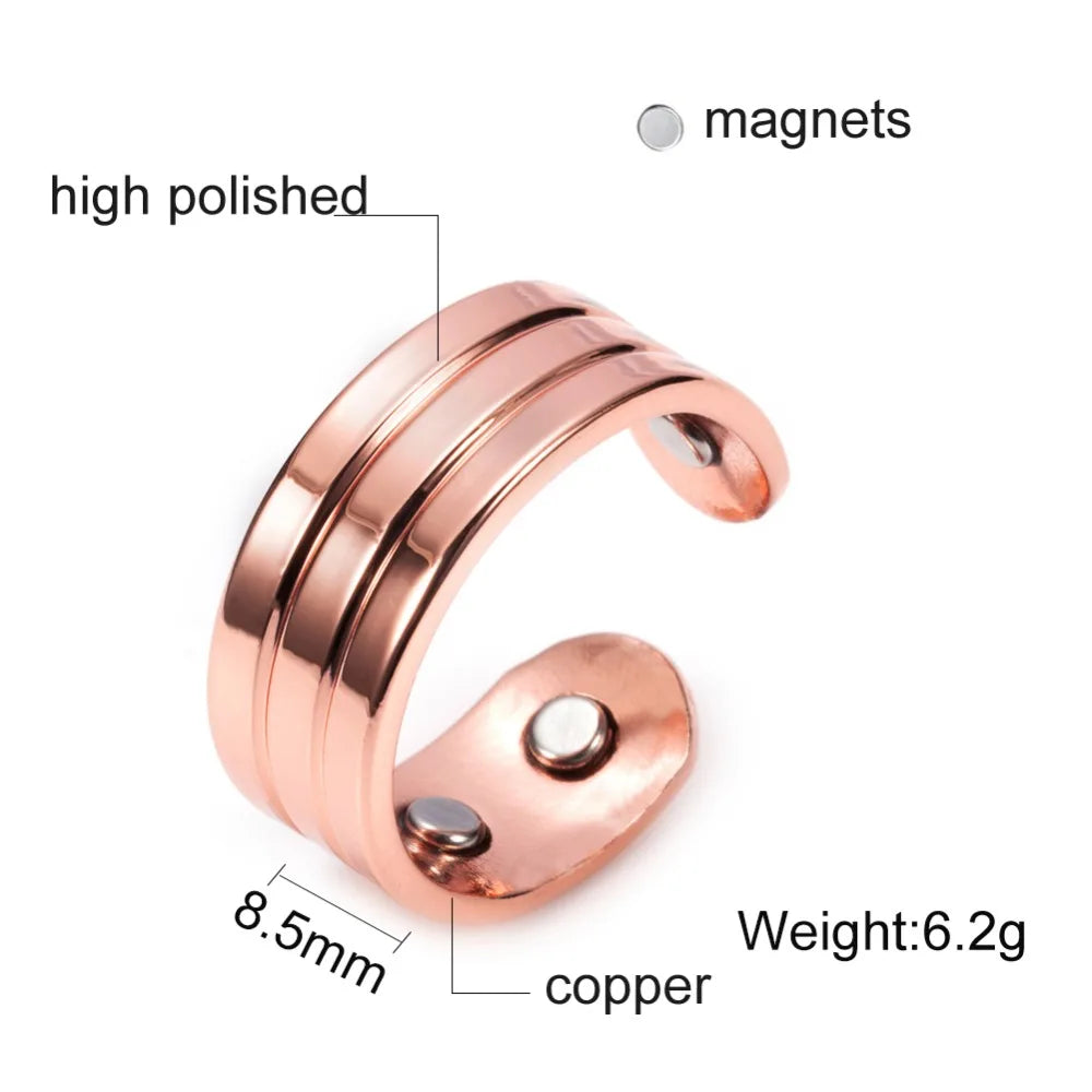 Saashi Trendy Adjustable Magnetic Copper Wedding Band