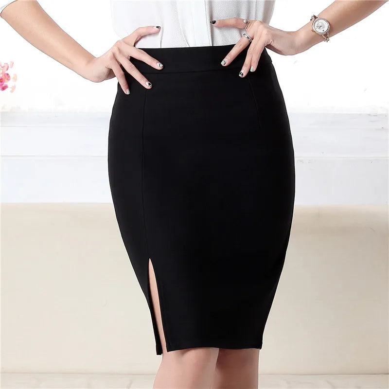 Saashi Formal Pencil Skirt with a Front Slit