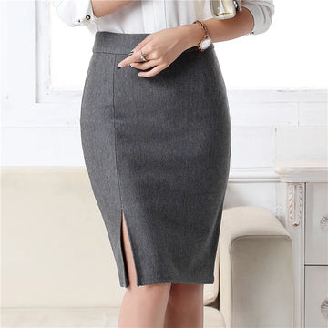 Saashi Formal Pencil Skirt with a Front Slit