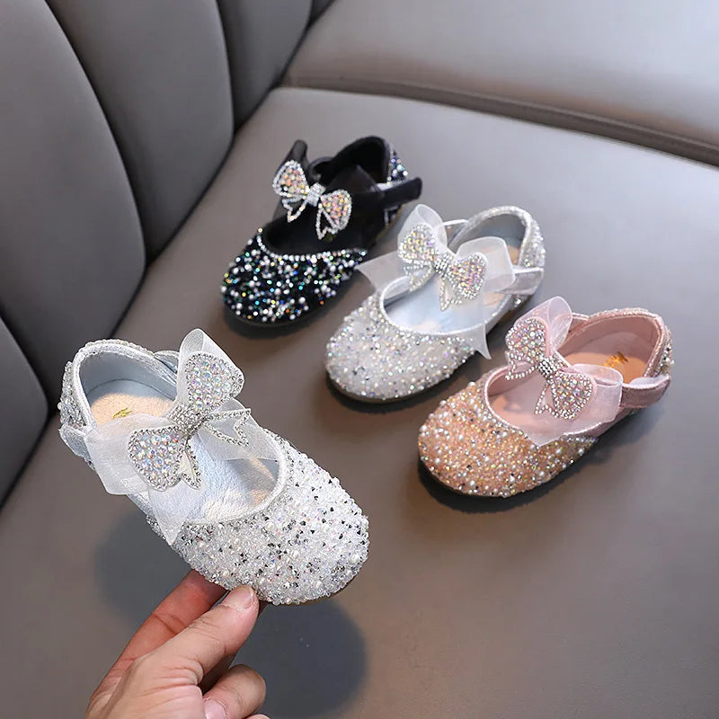 Saashi AINYFU Sequined Leather Girls Princess Shoes