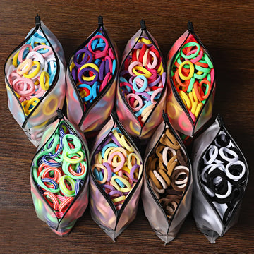 Saashi 50/100Pcs Colorful Hair Bands for Children: Elastic Hair Ties