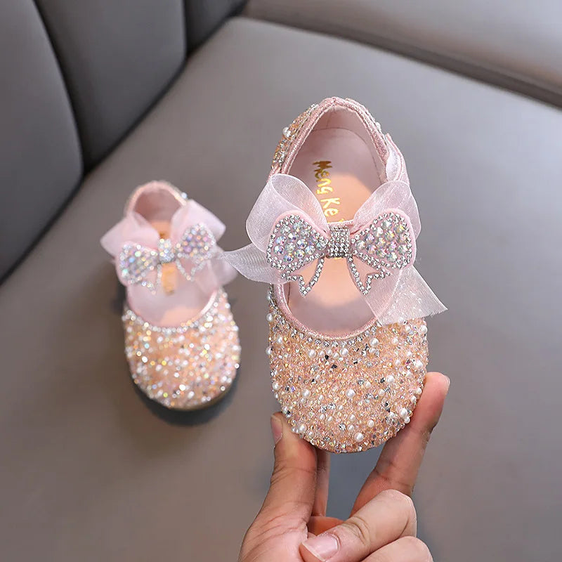 Saashi AINYFU Sequined Leather Girls Princess Shoes