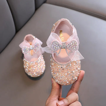 Saashi AINYFU Sequined Leather Girls Princess Shoes