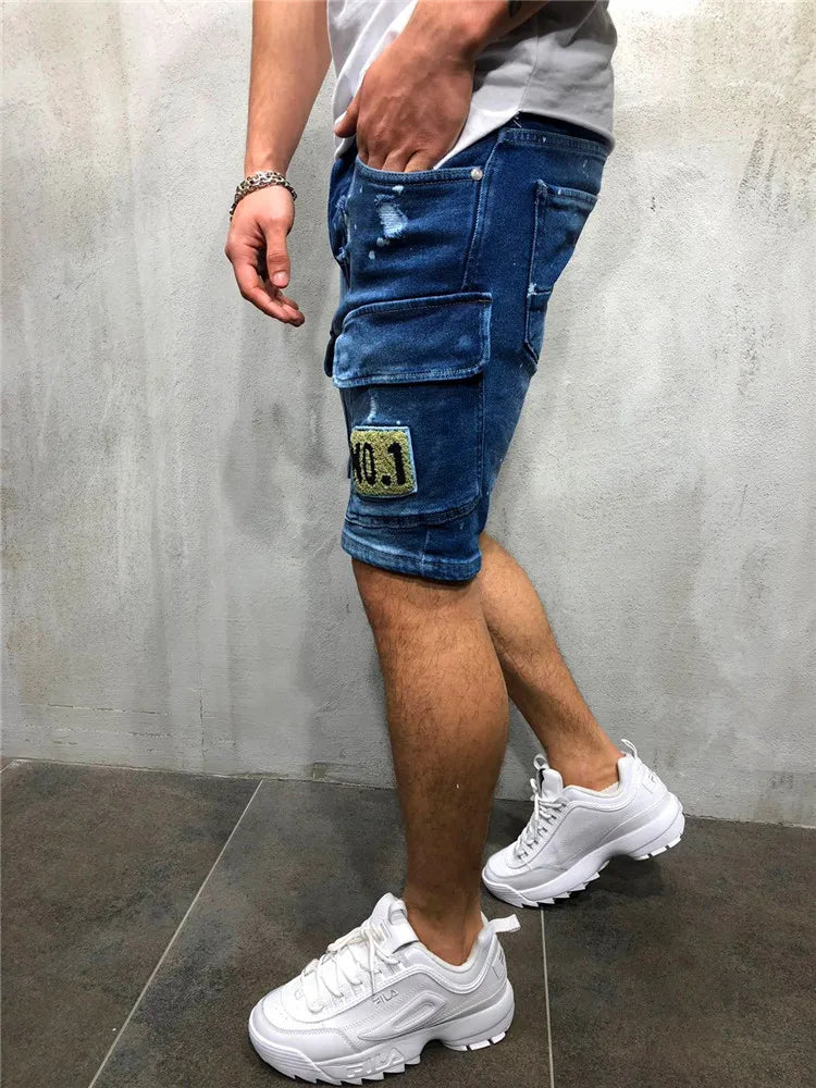 Saashi Side Pocket Vintage Denim Shorts for Men