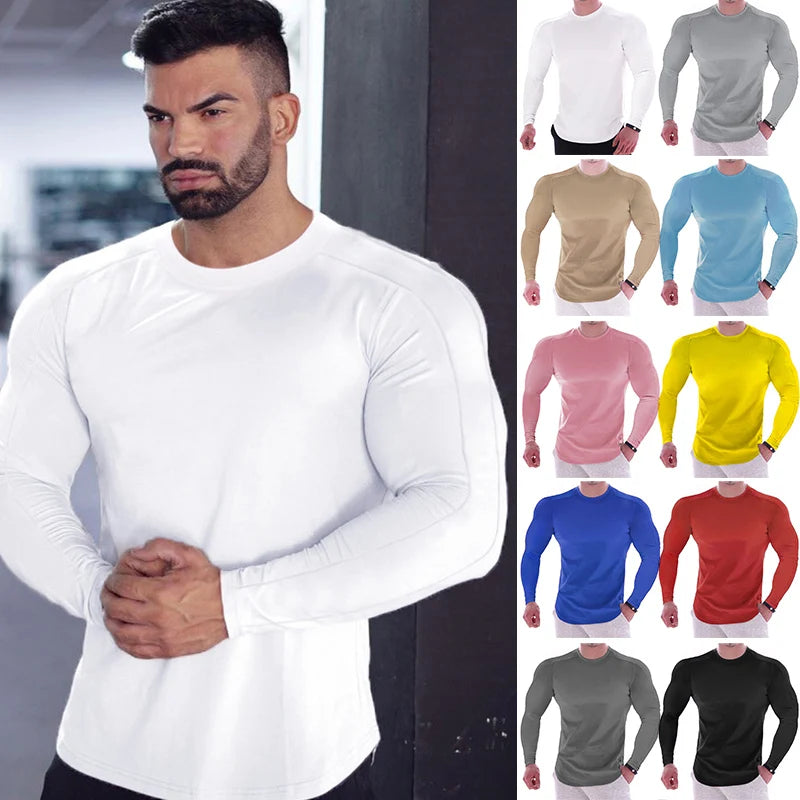 Saashi Quick Dry Long Sleeve Men's Running Shirt Gym Fitness Top