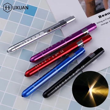 Saashi Warm LED Medical Penlight with Pupil Gauge