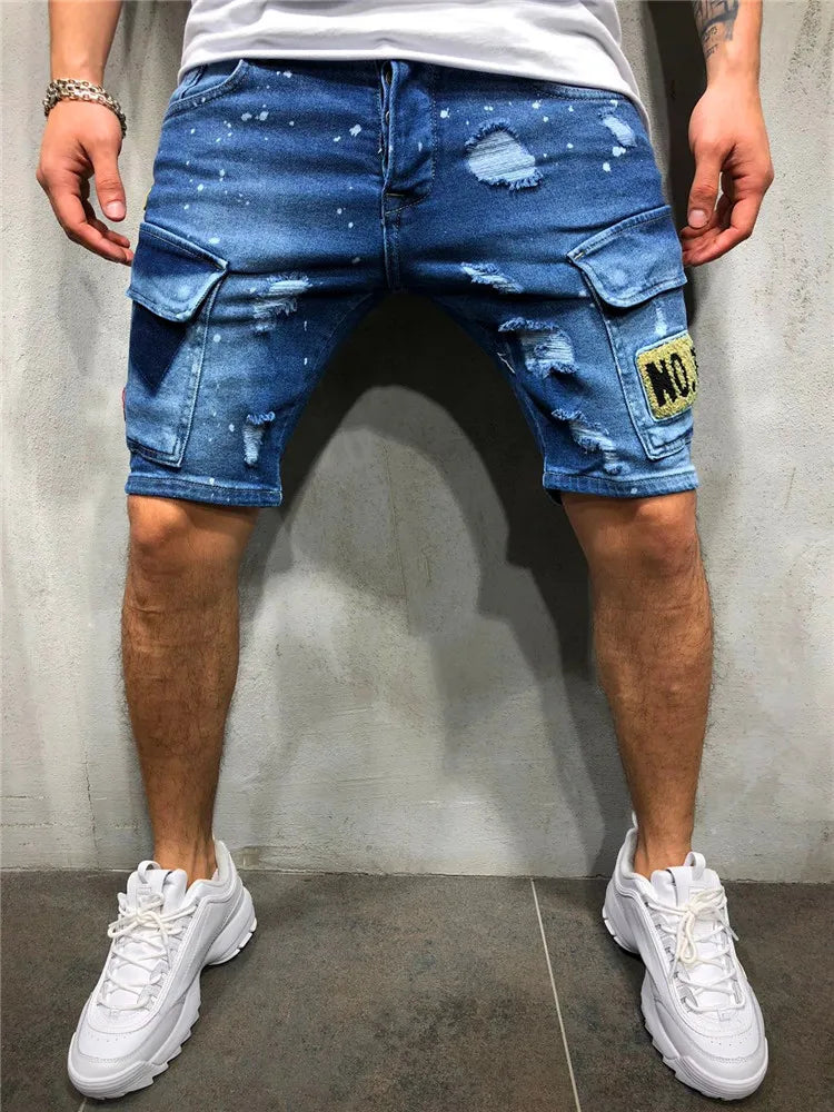 Saashi Side Pocket Vintage Denim Shorts for Men