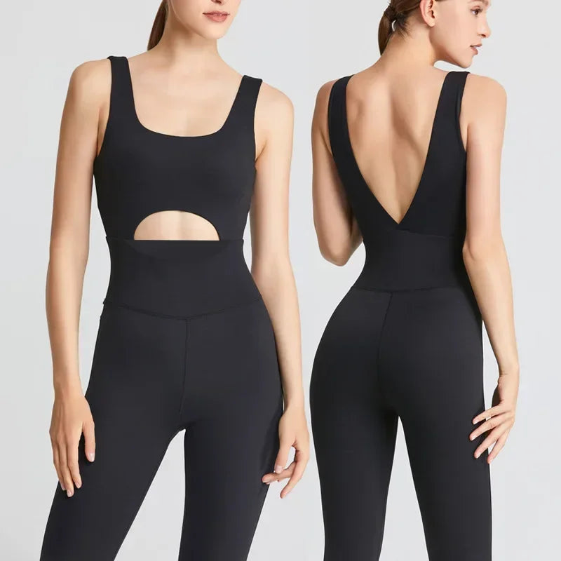 Saashi Women Yoga Jumpsuits V-Back Bodysuits Sportswear