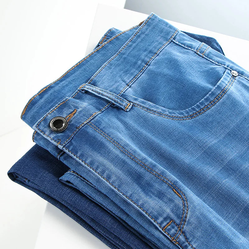 Saashi Classic Blue Black Stretch Denim Pants for Men