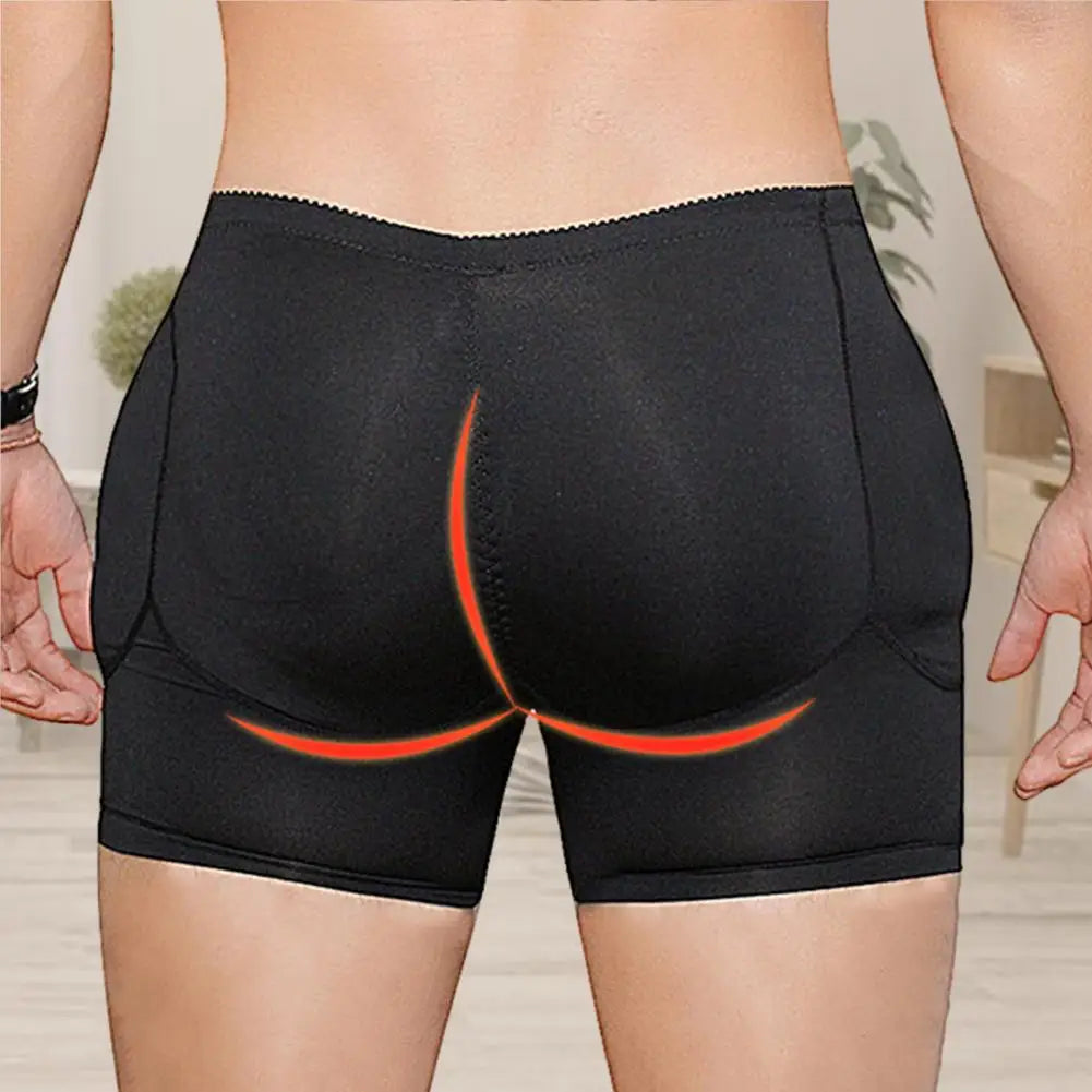 Saashi High Elastic Solid Color Butt Lifter Boxers for Men