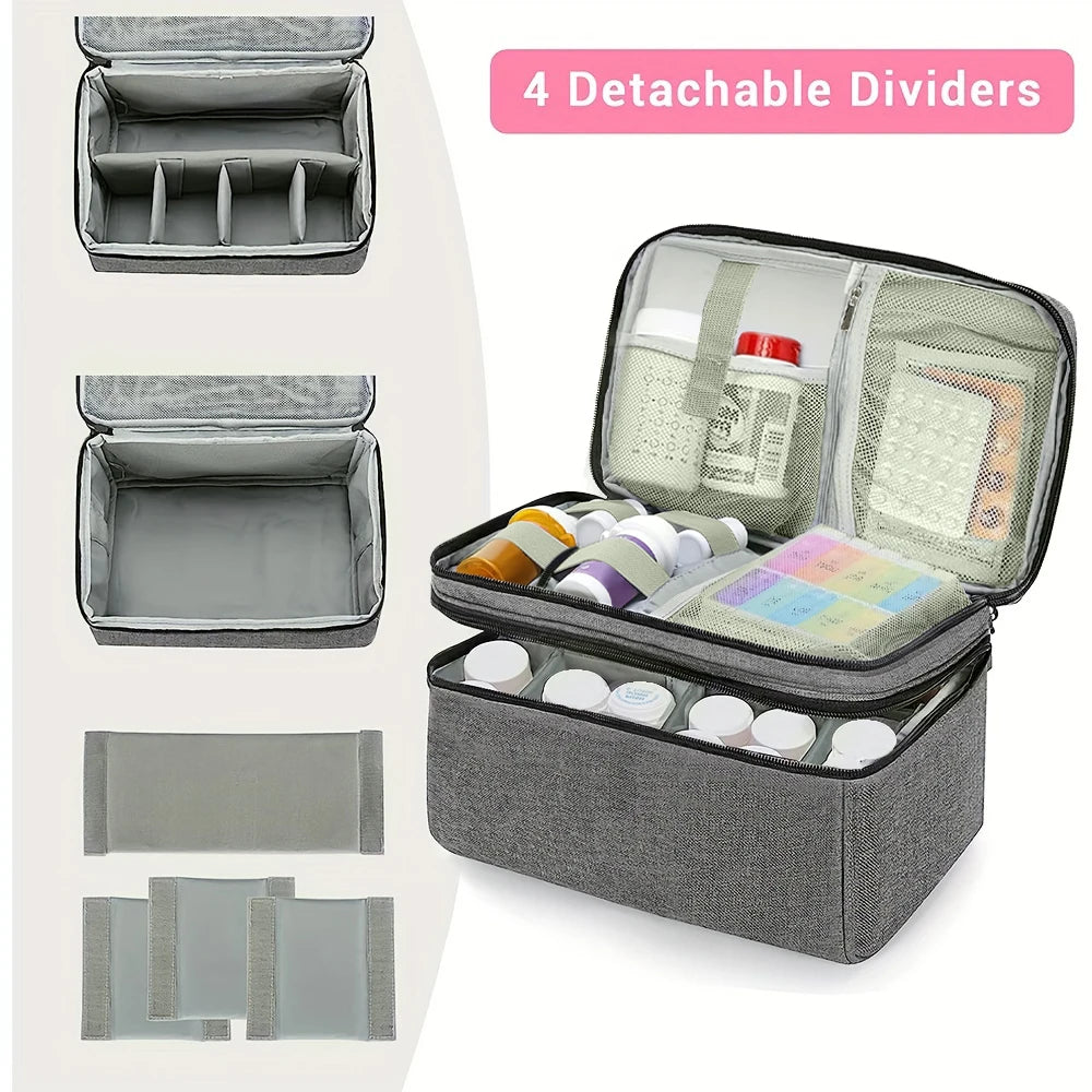 Saashi Pill Organizer Bag for Home and Travel Medical Kits