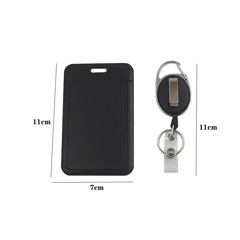 Saashi Retractable Neck Lanyard with Protective Card Holder Set