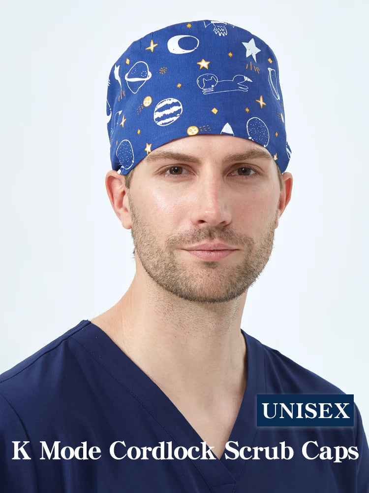 Saashi Rocket Print Scrub Caps for Medical Professionals