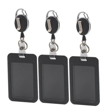 Saashi Retractable Neck Lanyard with Protective Card Holder Set