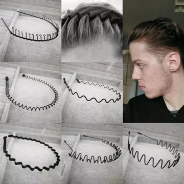 Saashi Men Wave Shaped Hairband Face Washing Headdress Non-Slip Hair Hoop