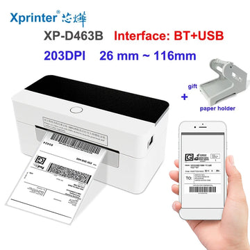 463B Thermal Label Printer 100*100 /150 Bluetooth Shipping Express Barcode Printer Label Holder POS For MacOS/Windows/Android