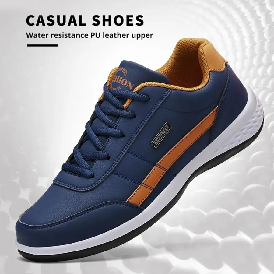 Saashi Lightweight Comfortable Lace-Up PU Trainer Casual Shoes