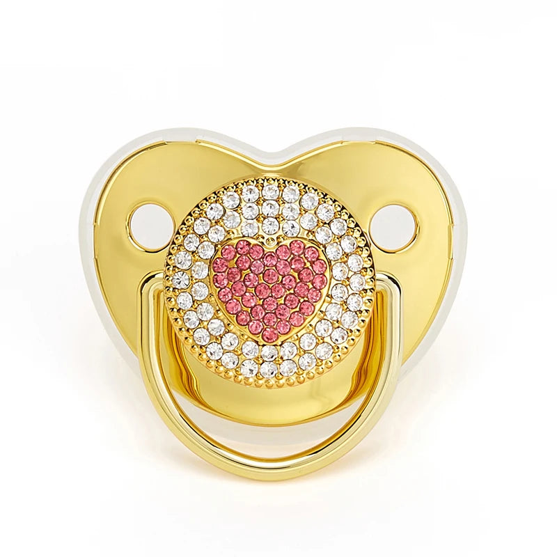 Saashi Luxury Zircon Heart Baby Pacifier with Lid