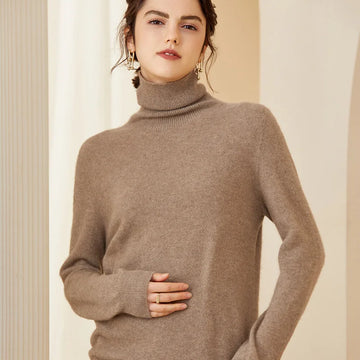 Saashi Knitted Cashmere Turtleneck Sweater Fashion Pullover Jumper