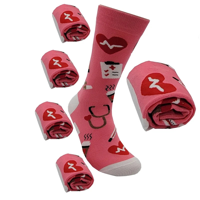 Saashi Cotton Socks with Funny Stethoscope Design for Doctors and Nurses