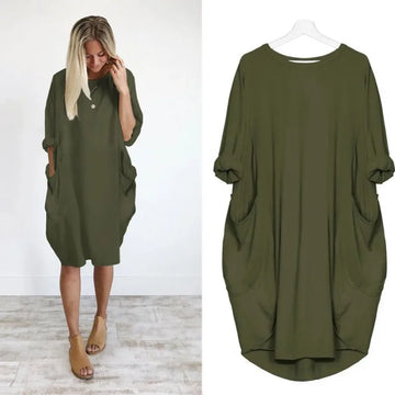 Saashi Maternity Loose Dress - Spring/Autumn, Long Sleeve, Casual