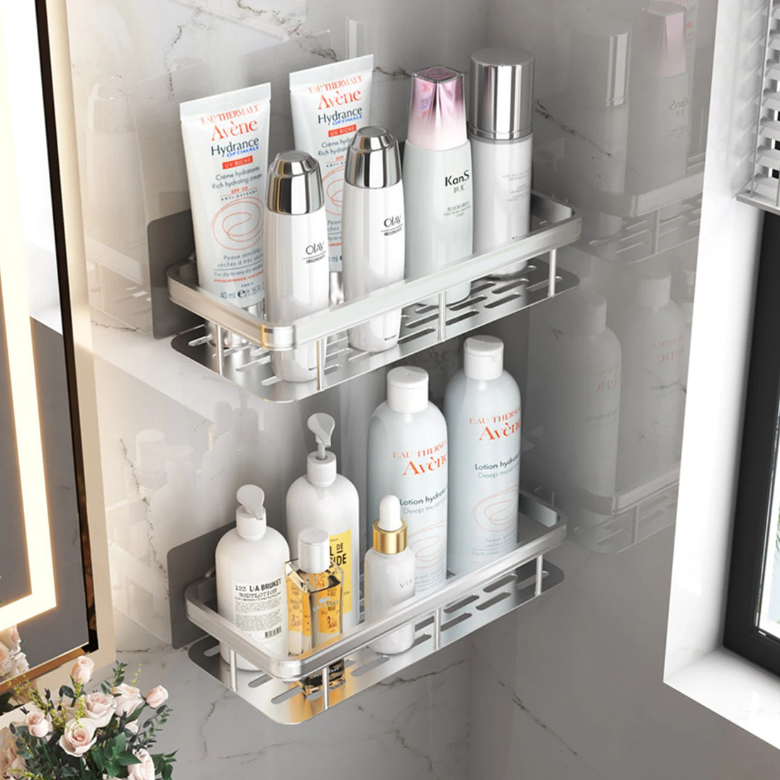 Saashi No Drill Bathroom Shelf