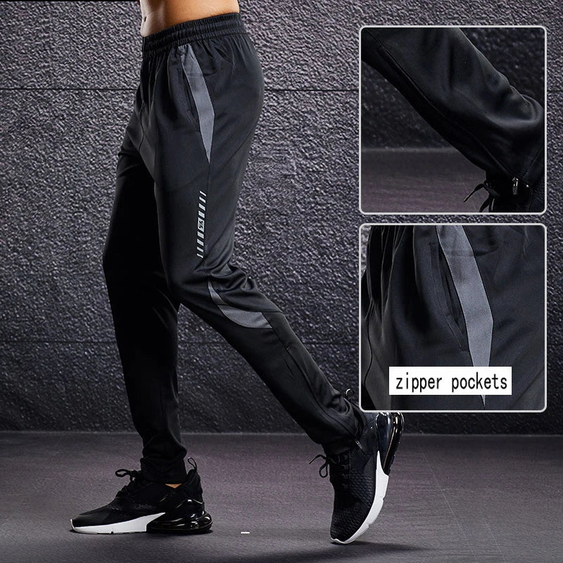 Saashi Men's Sport Pants with Zipper Pockets - Running, Soccer Training, Jogging