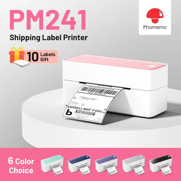 Phomemo 150mm/s Thermal label printer 25mm-118mm Thermal Shipping Label Printer Thermal Barcode PM-241-BT Printer Bluetooth/USB