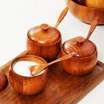 Saashi Wooden Salt Cellar Set