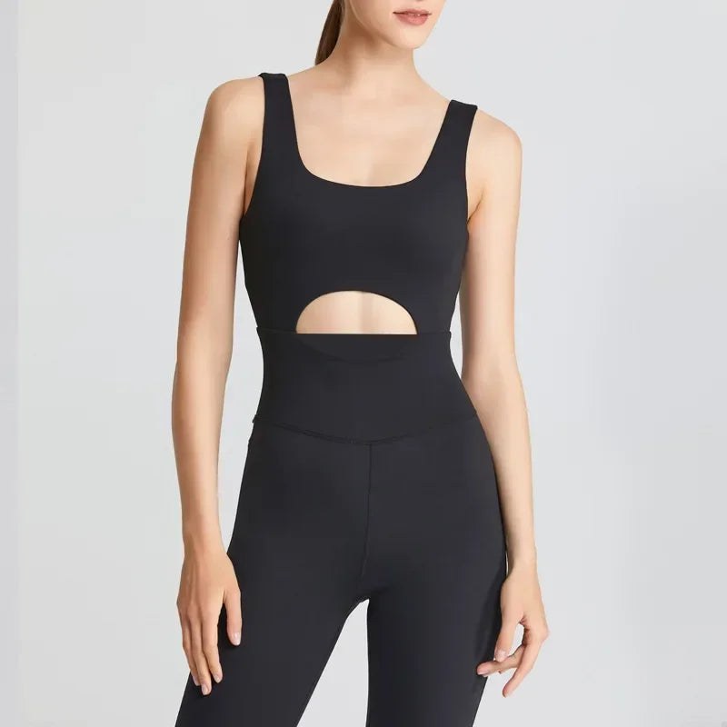 Saashi Women Yoga Jumpsuits V-Back Bodysuits Sportswear