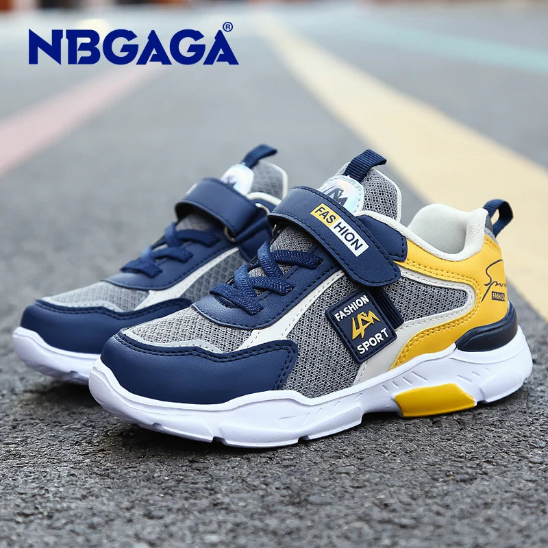 Saashi Children Casual Shoes: Boys Breathable Sneakers, Air Mesh Kids Hook & Loop School Shoes