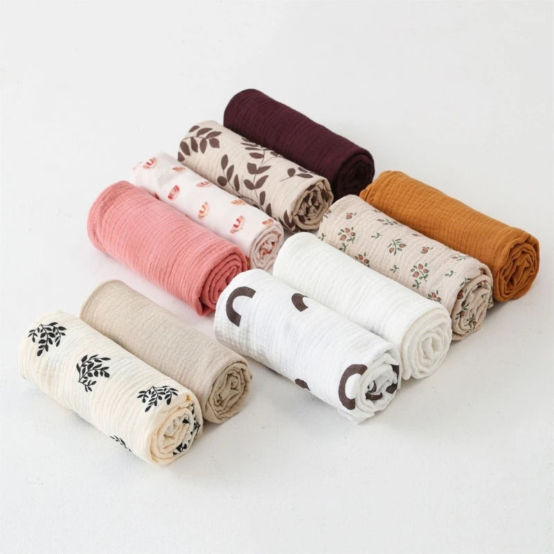 Saashi Muslin Cotton Floral Print Baby Swaddle