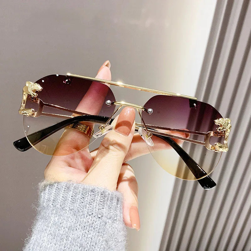 Saashi Trendy Rimless Sunglasses - Designer Luxe Fashion for Women and Men