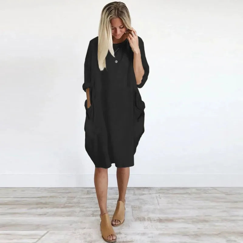 Saashi Maternity Loose Dress - Spring/Autumn, Long Sleeve, Casual