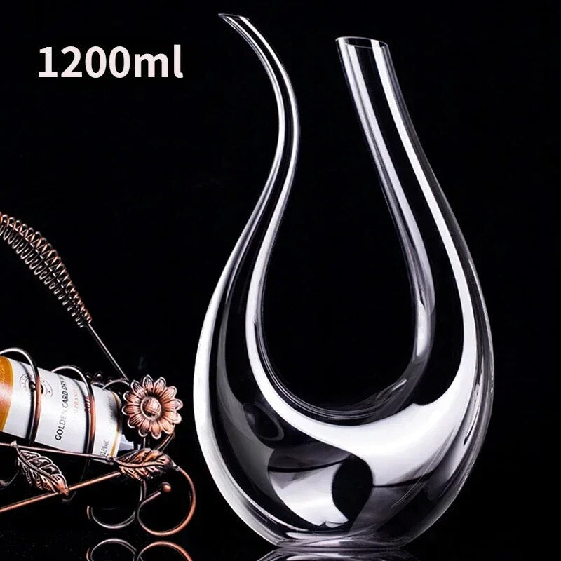 1200ML High Grade Crystal U-shaped Wine Decanter Gift Box Harp Swan Decanter Creative Wine Separator Wine Set  Decanter Set