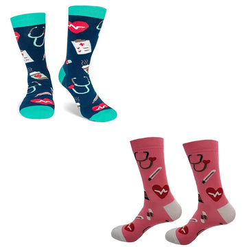 Saashi Cotton Socks with Funny Stethoscope Design for Doctors and Nurses