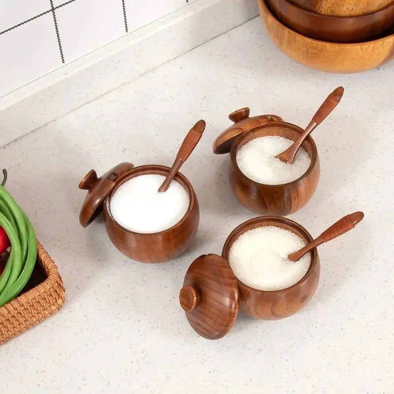 Saashi Wooden Salt Cellar Set