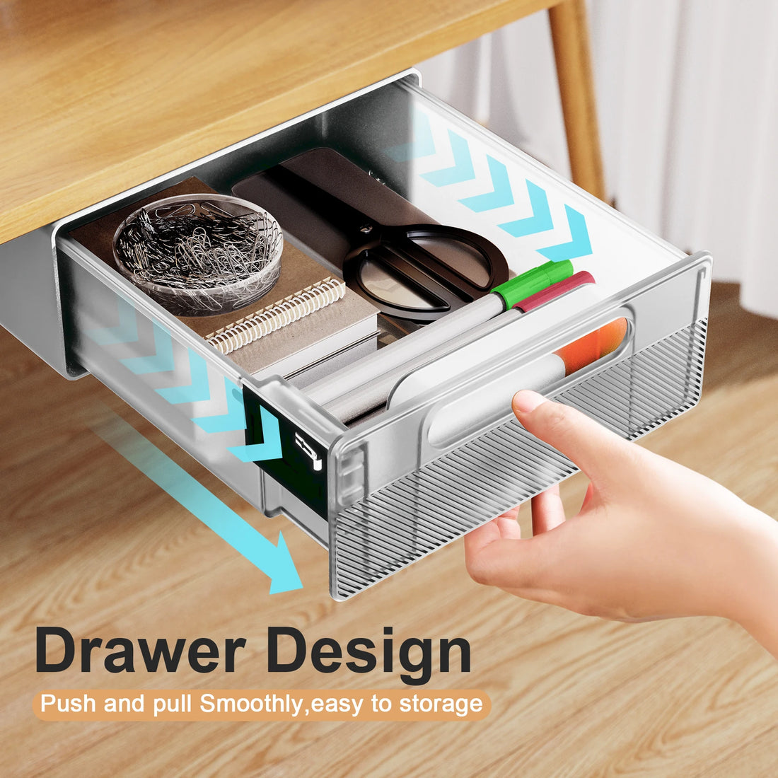 Saashi Under Desk Drawer Organizer