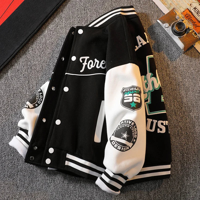 Saashi Kids Print Letter Outerwear: Boy Baseball Jacket Teenager Fashion Spring Autumn Coat