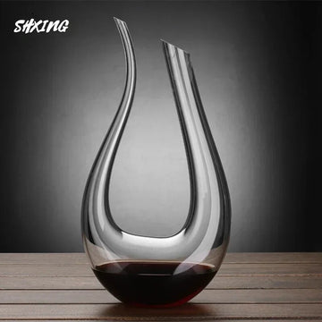 1200ML High Grade Crystal U-shaped Wine Decanter Gift Box Harp Swan Decanter Creative Wine Separator Wine Set  Decanter Set