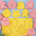 8 Pcs/Set DIY Cake Decorating Tools Christmas Cartoon Biscuit Mould Cookie Cutters Set Plastic Baking Mould Cookie Tools