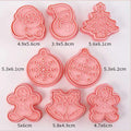 8 Pcs/Set DIY Cake Decorating Tools Christmas Cartoon Biscuit Mould Cookie Cutters Set Plastic Baking Mould Cookie Tools