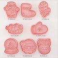 8 Pcs/Set DIY Cake Decorating Tools Christmas Cartoon Biscuit Mould Cookie Cutters Set Plastic Baking Mould Cookie Tools