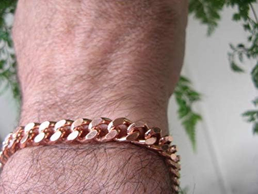 Men'S 9 Inch Solid Copper Link Bracelet CB644G - 5/16 of an Inch Wide.