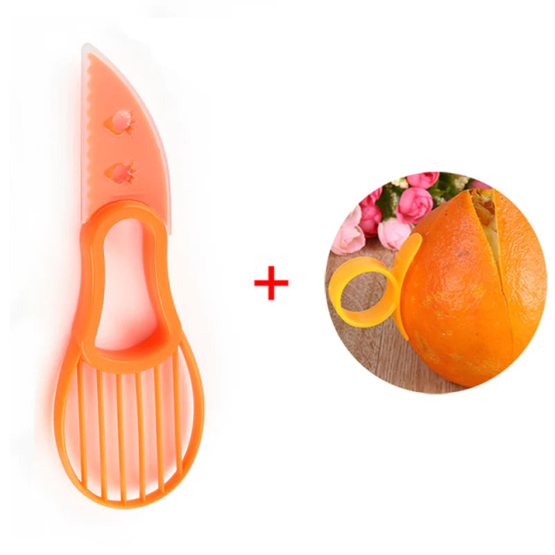 3 in 1 Avocado Slicer Shea Corer Butter Fruit Peeler Cutter Pulp Separator Plastic Knife Kitchen Vegetable Tools Kitchen Gadgets